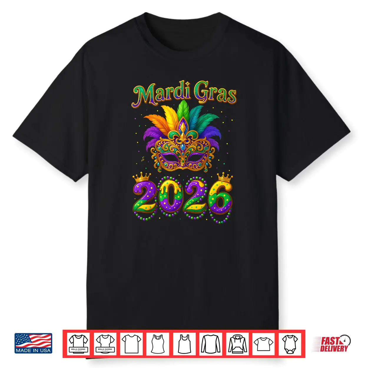 Happy Mardi Gras 2026 Jester Hat Carnival Shirt Happy Mardi Gras 2026 Jester Hat Carnival Shirt