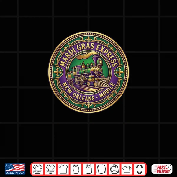 Design Express Mardi Gras Train Gulf Coast Mardi Gras Shirt
