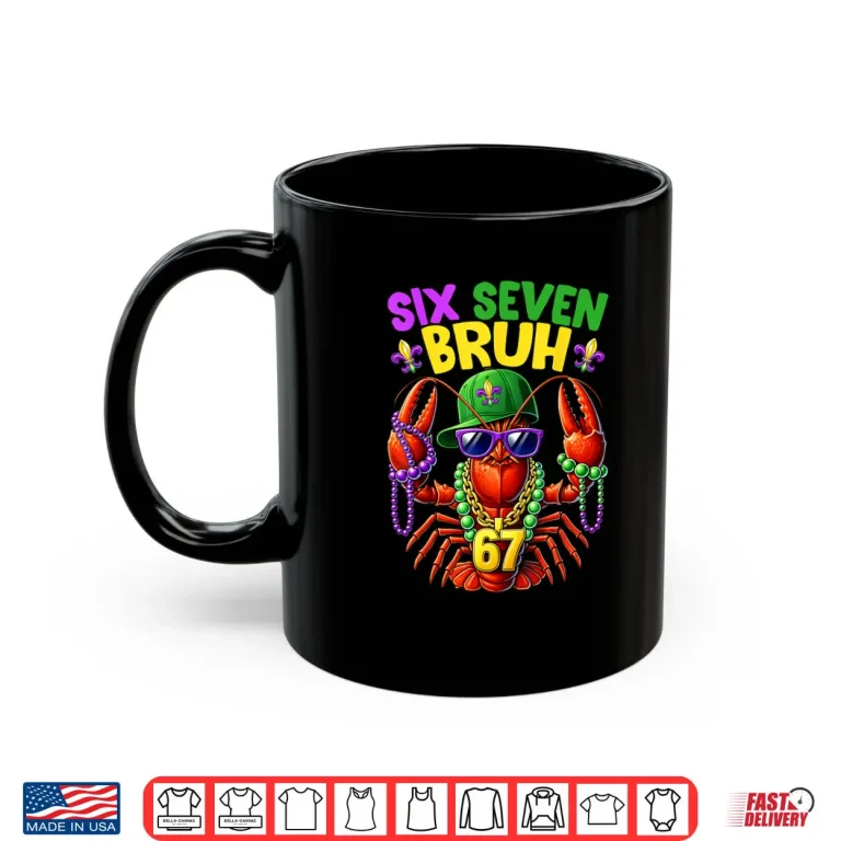 Mug Crawfish Costume Beads Six Seven Carnival Mardi Gras Shirt