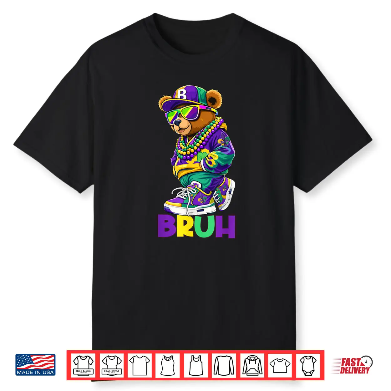 Bruh Meme Hip Hop Teddy Bear NOLA Mardi Gras Shirt Bruh Meme Hip Hop Teddy Bear NOLA Mardi Gras Shirt
