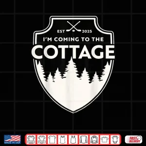 Design Im Coming to The Cottage Vintage Cabin Lake Life Hookey Shirt 1