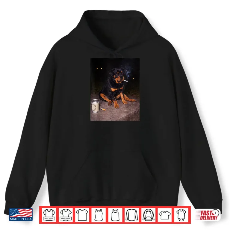 Hoodie Funny Smoking Dog Rottweiler Meme Shirt