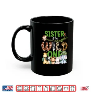 Mug Sister of The Wild One Safari Jungle 1St Birthday Kids Shirt