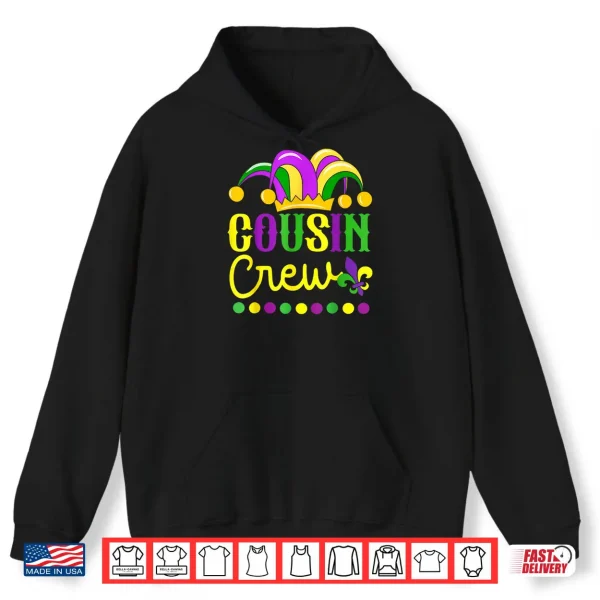 Hoodie Cousin Crew Mardi Gras Family Outfit for Adult Toddler Baby Shirt
