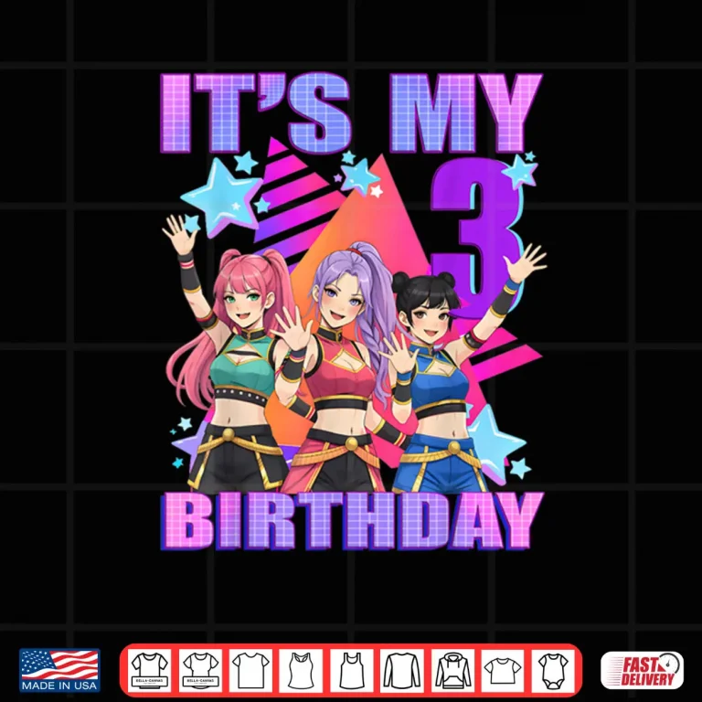 Design 3 Years Old Birthday K pop Kids 3rd Birthday Girls K pop Shirt