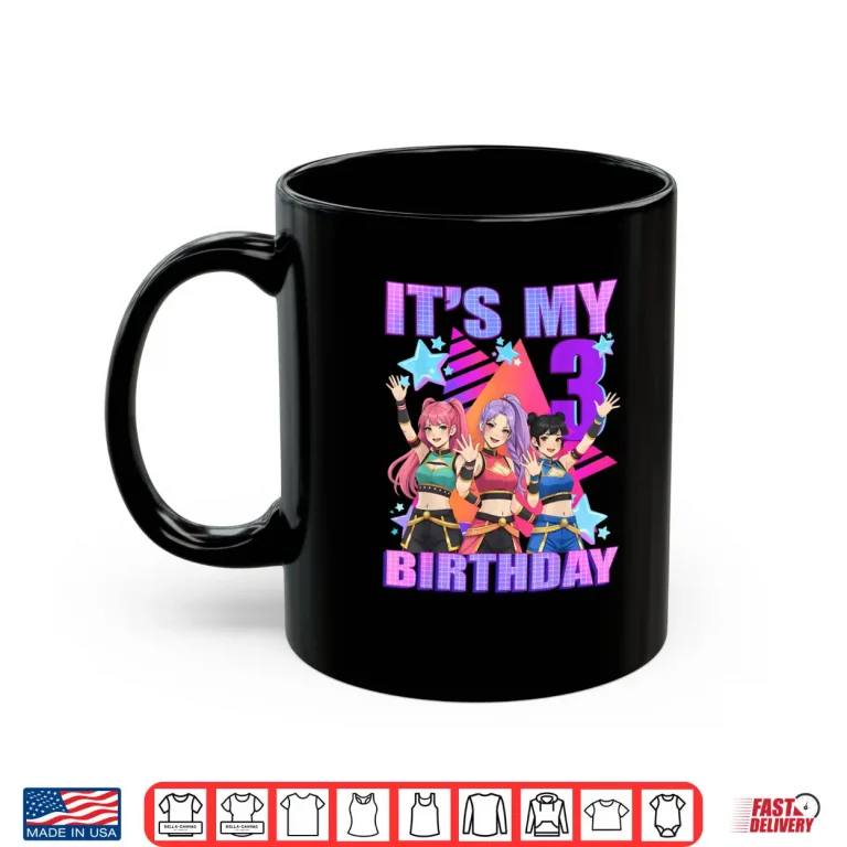 Mug 3 Years Old Birthday K pop Kids 3rd Birthday Girls K pop Shirt