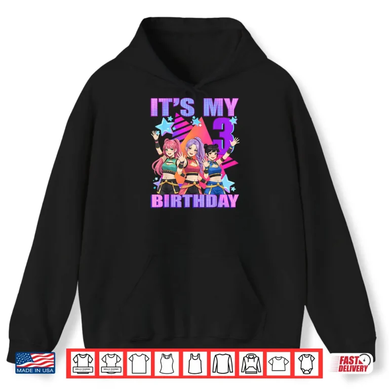 Hoodie 3 Years Old Birthday K pop Kids 3rd Birthday Girls K pop Shirt