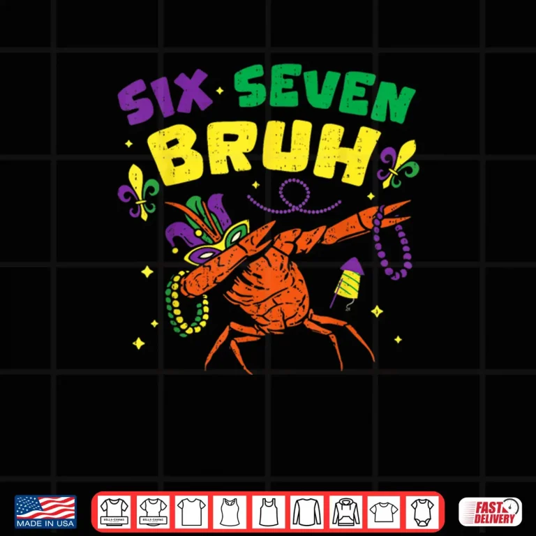 Design Six Seven Bruh Crawfish Jester Beads 67 Mardi Gras Shirt