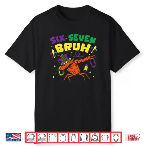 Six Seven Bruh Crawfish Jester Beads 67 Mardi Gras Shirt