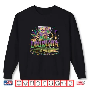 Sweatshirt Louisiana Mardi Gras Alligator Carnival Shirt 1