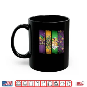 Mug Four Panel New Orleans Fleur De Lis King Cake Mardi Gras Shirt
