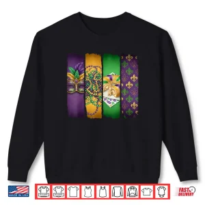 Sweatshirt Four Panel New Orleans Fleur De Lis King Cake Mardi Gras Shirt