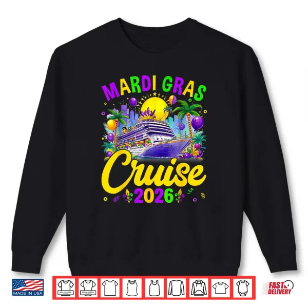 Carnival Cruise 2026 Family Cruising Mask Mardi Gras Shirt 1 Sweatshirt Carnival Cruise 2026 Family Cruising Mask Mardi Gras Shirt
