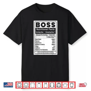 Boss’s Day Nutritional Facts Employee Appreciation Shirt