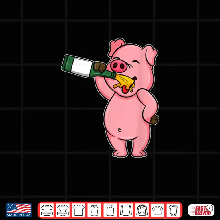 Design Beer Day Pig Shirt Alcohol Drink Party Wine Shirt