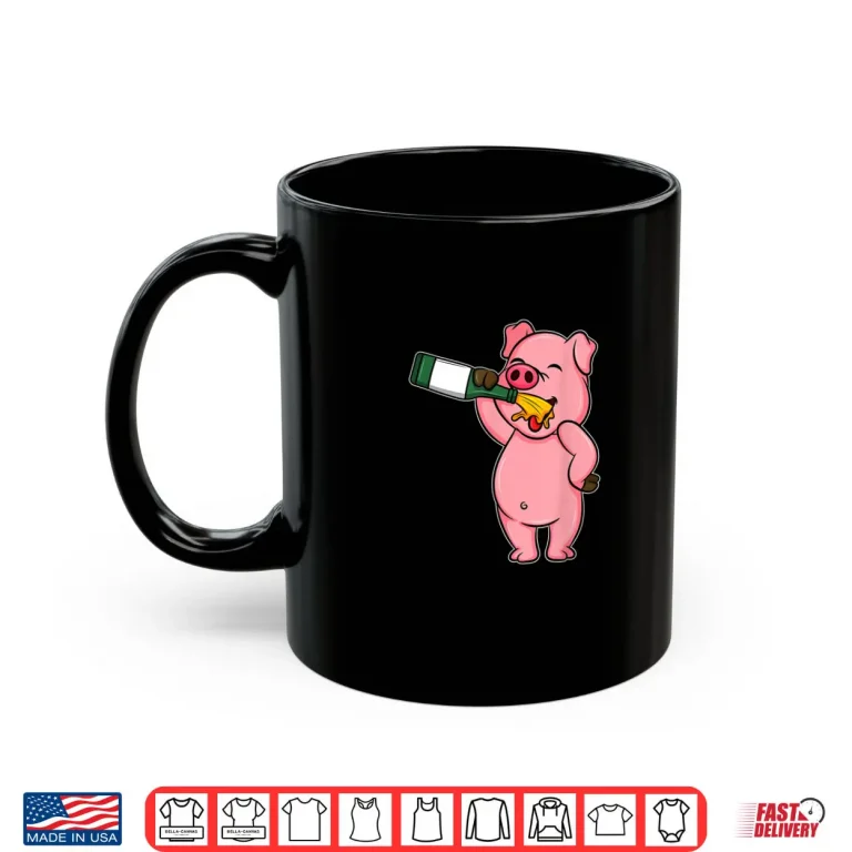 Mug Beer Day Pig Shirt Alcohol Drink Party Wine Shirt