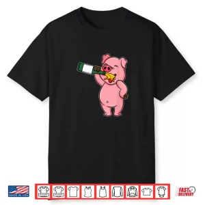 Beer Day Pig Shirt Alcohol Drink Party Wine Shirt