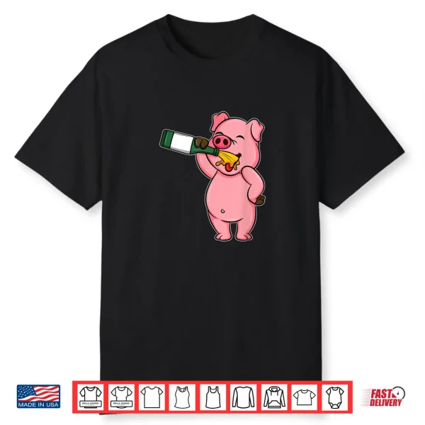 Beer Day Pig Shirt Alcohol Drink Party Wine Shirt