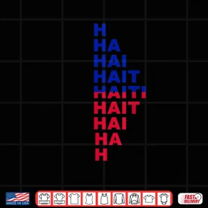 Design Haiti Patriotic Vertical Letter Design Mayo Shirt
