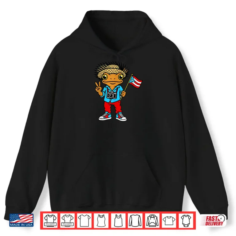 Hoodie Coqui Frog Puerto Rico Flag Taino Boricua Shirt