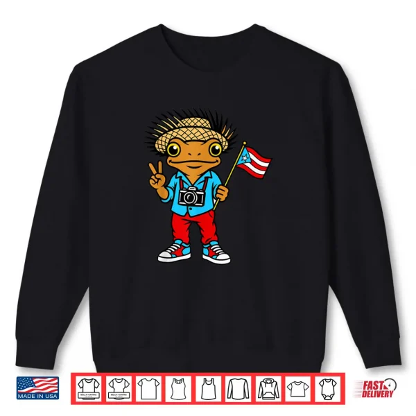Sweatshirt Coqui Frog Puerto Rico Flag Taino Boricua Shirt