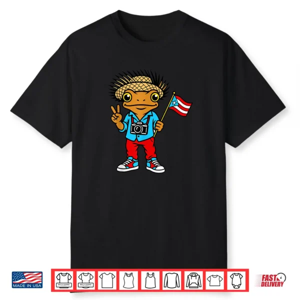 Coqui Frog Puerto Rico Flag Taino Boricua Shirt