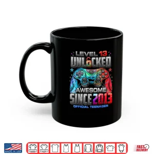Mug Level 13 Unlocked Awesome Since 2013 13th Birthday Gaming Shirt