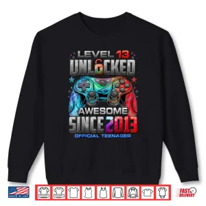 Sweatshirt Level 13 Unlocked Awesome Since 2013 13th Birthday Gaming Shirt