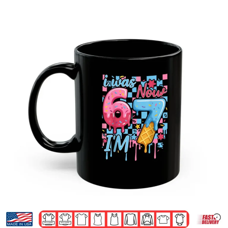 Mug I was 6 Now Im 7 Funny Ice Cream Drip Birthday Shirt
