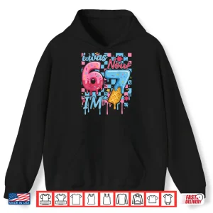 Hoodie I was 6 Now Im 7 Funny Ice Cream Drip Birthday Shirt