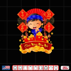 Design Chuc Mung NAM Moi TET Vietnamese New Year Decorations Boys Shirt