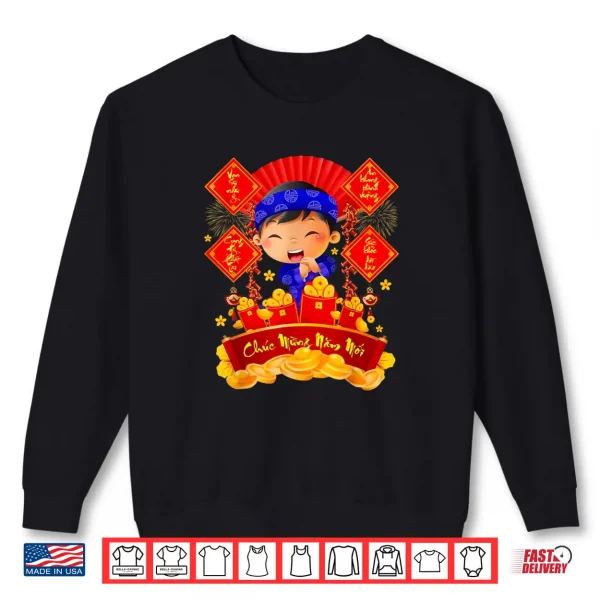 Sweatshirt Chuc Mung NAM Moi TET Vietnamese New Year Decorations Boys Shirt