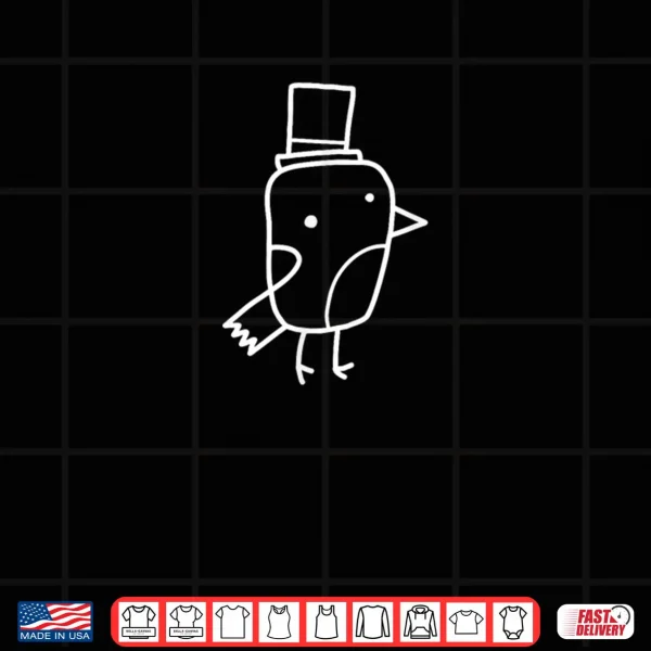 Design Minimalist Line Art Gentleman Bird Doodle Shirt