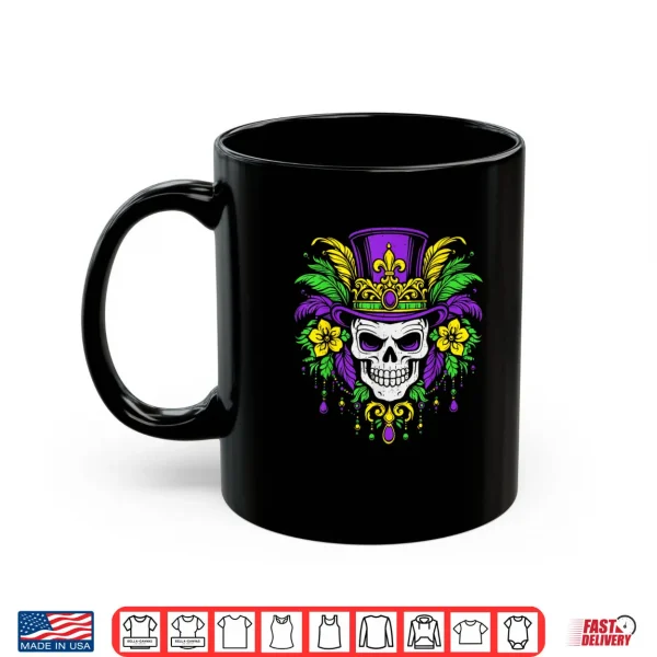 Mug Men Mardi Gras Skull Carnival Festival Jester Beads Parade Shirt