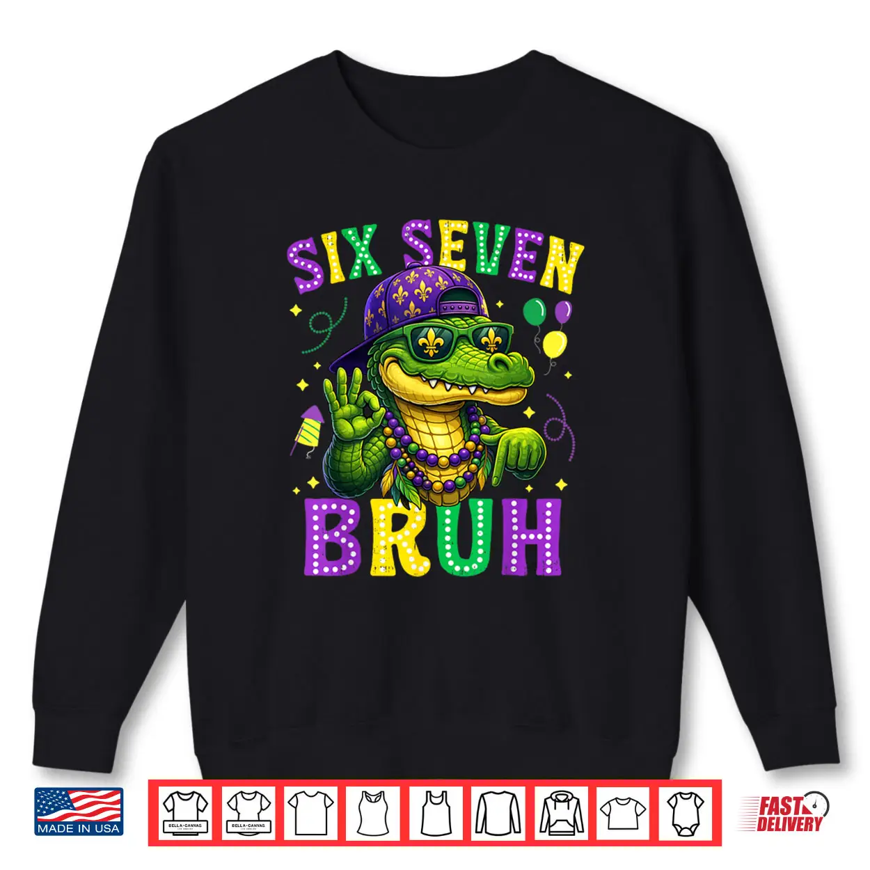 Mardi Gras Six Seven Bruh Mardigator Alligator 6 7 Meme Boys Shirt Mardi Gras Six Seven Bruh Mardigator Alligator 6 7 Meme Boys Shirt