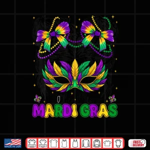 Design Mardi Gras Messy Bun Coquette Bead Shirt