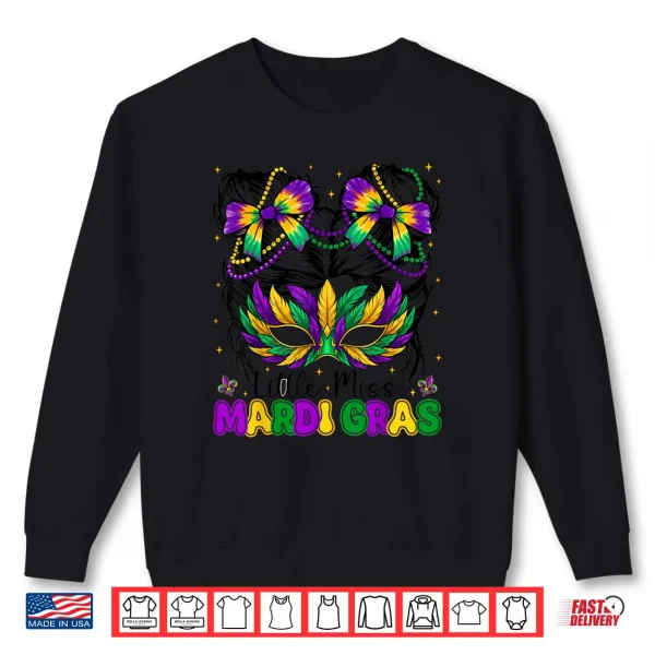 Sweatshirt Mardi Gras Messy Bun Coquette Bead Shirt