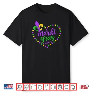 Mardi Gras Carnival Hearts Jester Beads Shirt