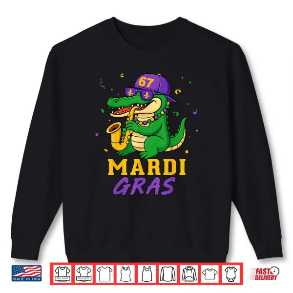 Mardi Gras Alligator New Orleans Shirt 1 Sweatshirt Mardi Gras Alligator New Orleans Shirt
