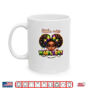 Mug Little Miss Mardi Gras Messy Bun Girls Shirt