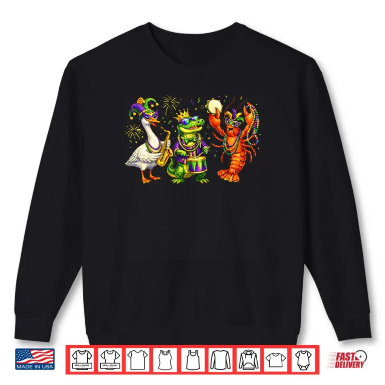 ABC Alligator Brown Pelican Crawfish Louisiana Mardi Gras Shirt 1 Sweatshirt ABC Alligator Brown Pelican Crawfish Louisiana Mardi Gras Shirt