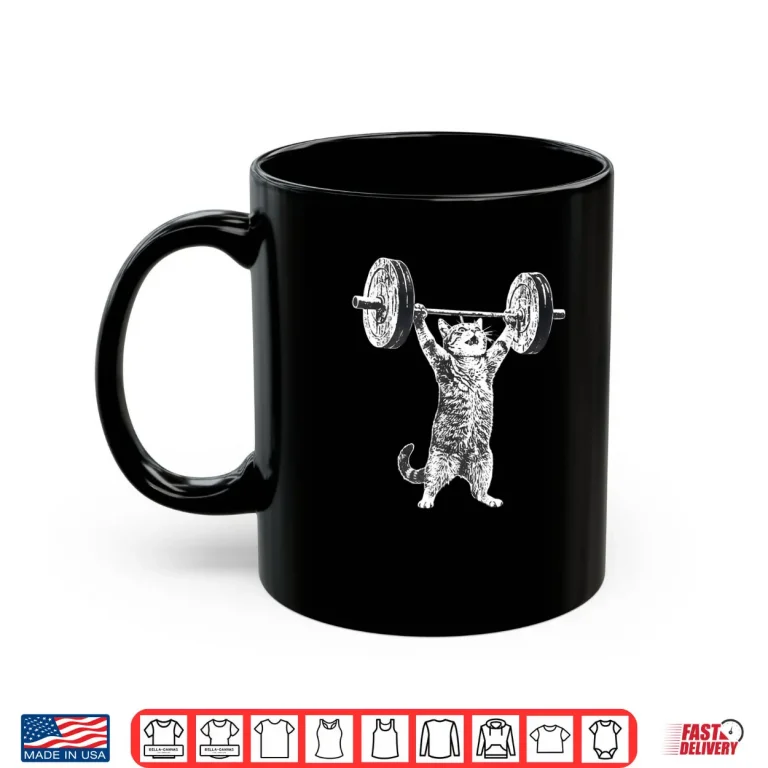 Mug Cat Gym Funny Deadlift Cat Meme Shirt