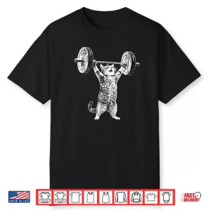 Cat Gym Funny Deadlift Cat Meme Shirt