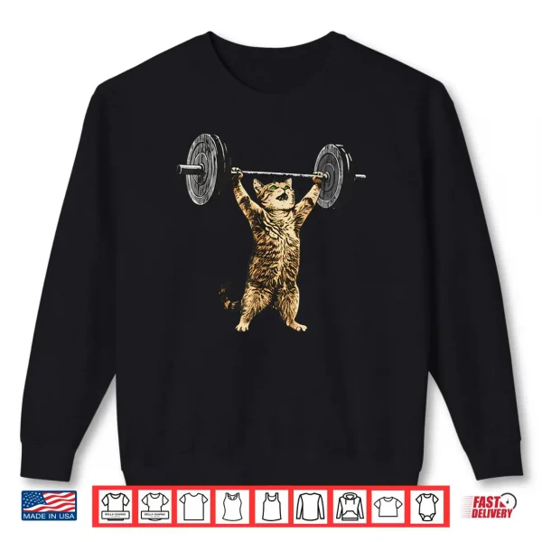 Sweatshirt Cat Gym Deadlift Cat Meme Shirt