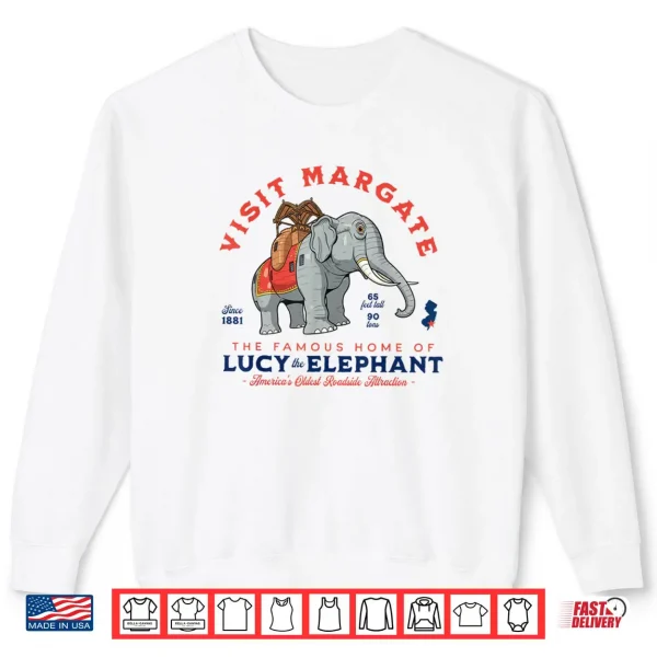 Sweatshirt Lucy The Elephant Visit Margate NJ Landmark Retro Shirt