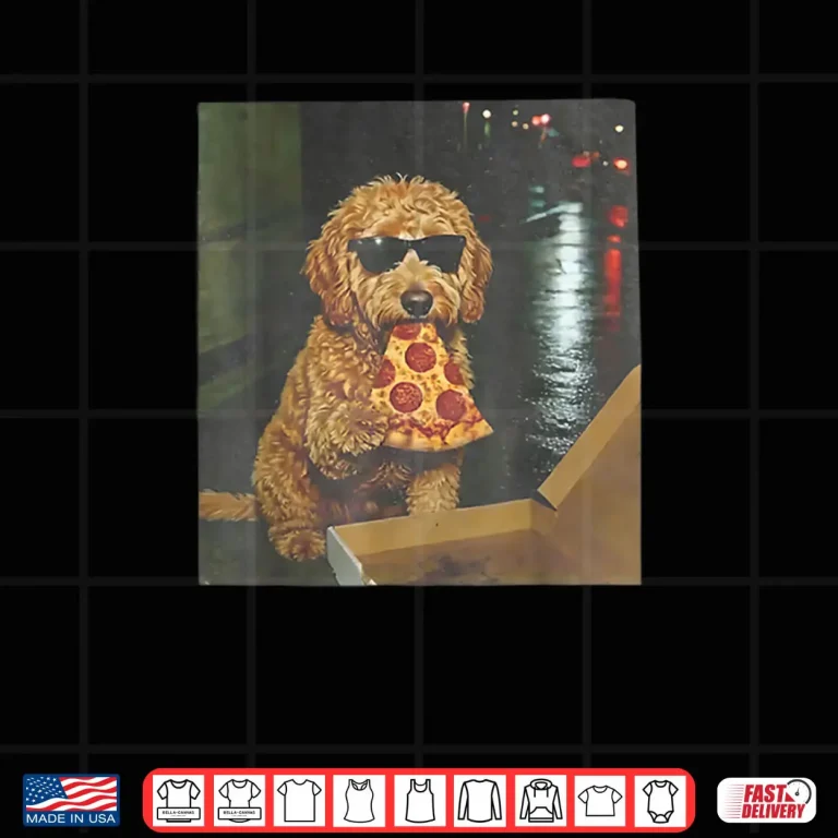 Design Dog Eating Pizza Goldendoodle Meme Shirt