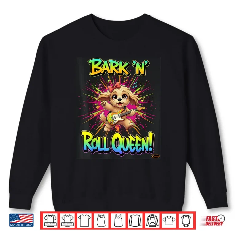 Sweatshirt Cute Rock Puppy Guitar Shirt