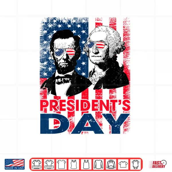 Washington Lincoln USA Flag President's Day Retro Vintage Shirt 4 Design Washington Lincoln USA Flag Presidents Day Retro Vintage Shirt