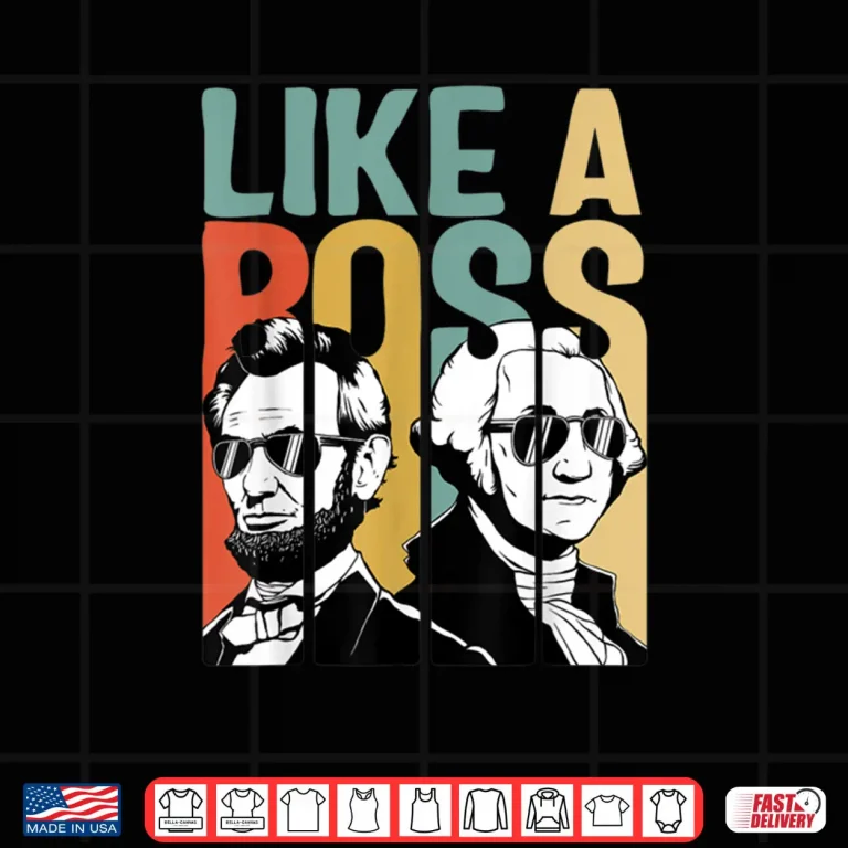 Design Like A Boss Presidents Day Washington Lincoln Abe George Retro Shirt