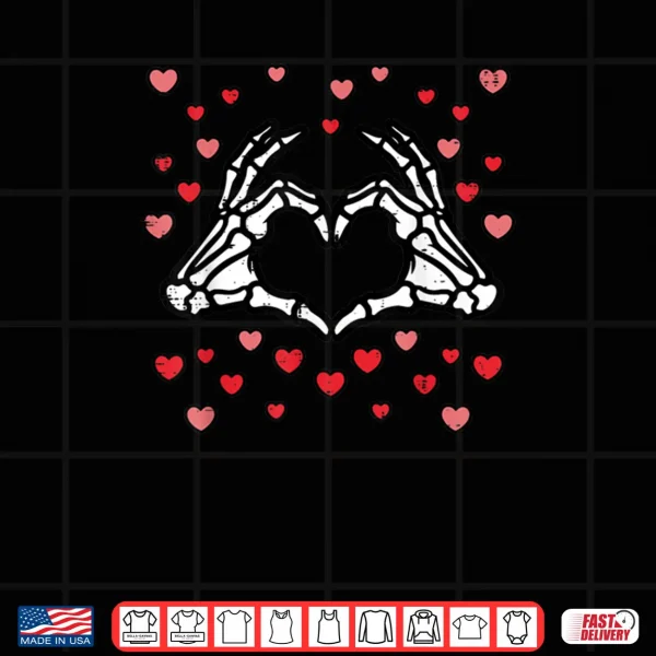 Design Valentines Day Skeleton Hand Heart Shirt